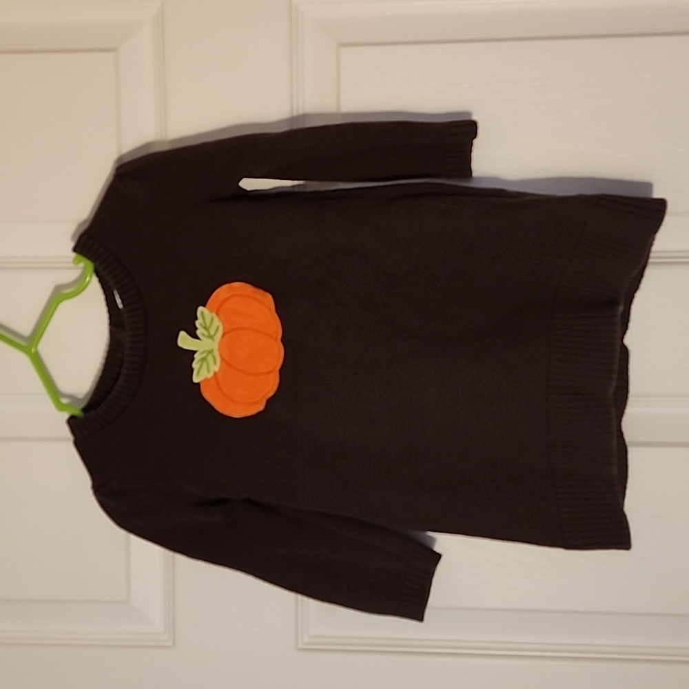Gymboree 12-18 month Brown Sweater Dress with pumpkin